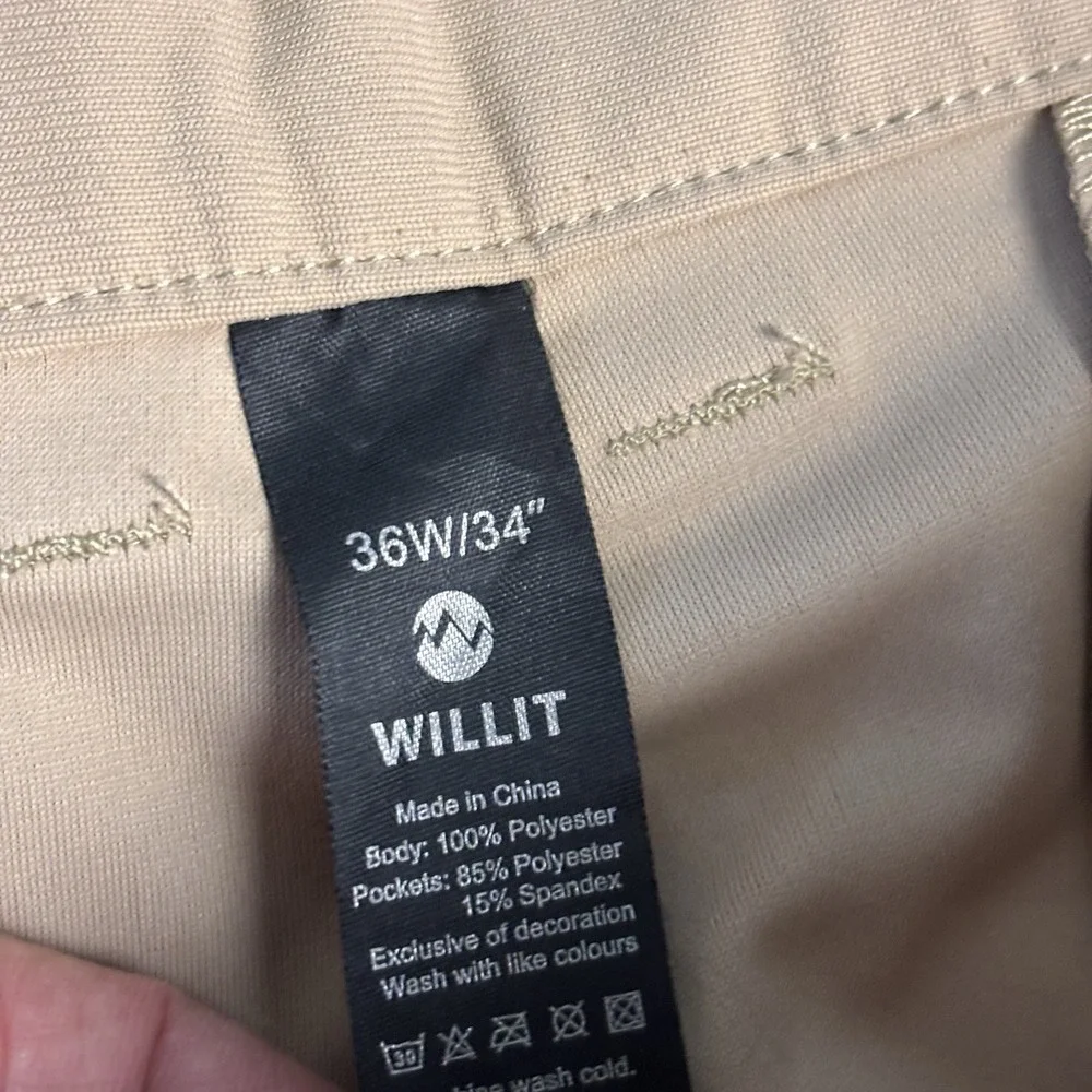 Willit Golf Performance Chino Pants Men's 36x34 Blue/Khaki Stretch Casual-2 Pair
